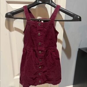 Cat & Jack Burgundy Corduroy Button-Front Pinafore Romper